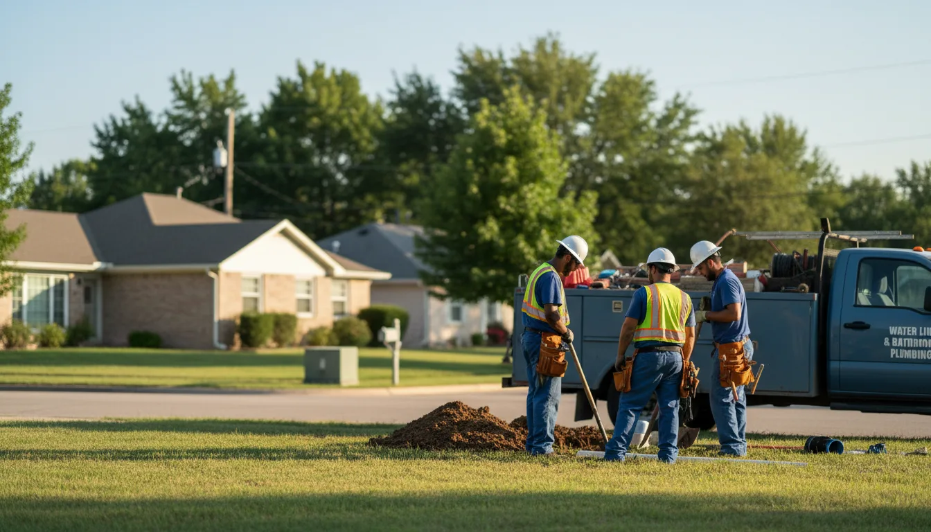 Residential water line and bathroom plumbing service in Dingle, ID